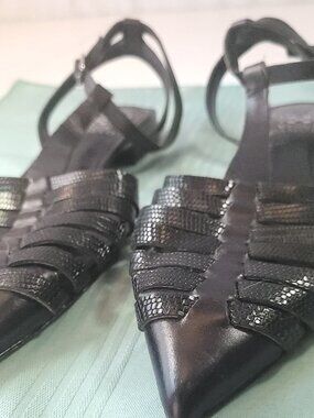 Vince Camuto Black Caleren Cutout Pointed Toe Flats Shoes Size 8M
